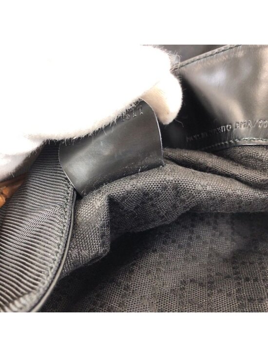 Gucci Black Silver Nylon Leather 001 Shoulder Bag - Picture 6 of 9